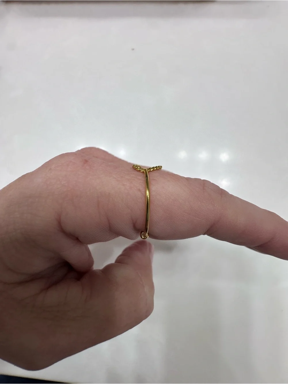 Brenda Grands Waterproof Gold Mini Twisted Heart Ring